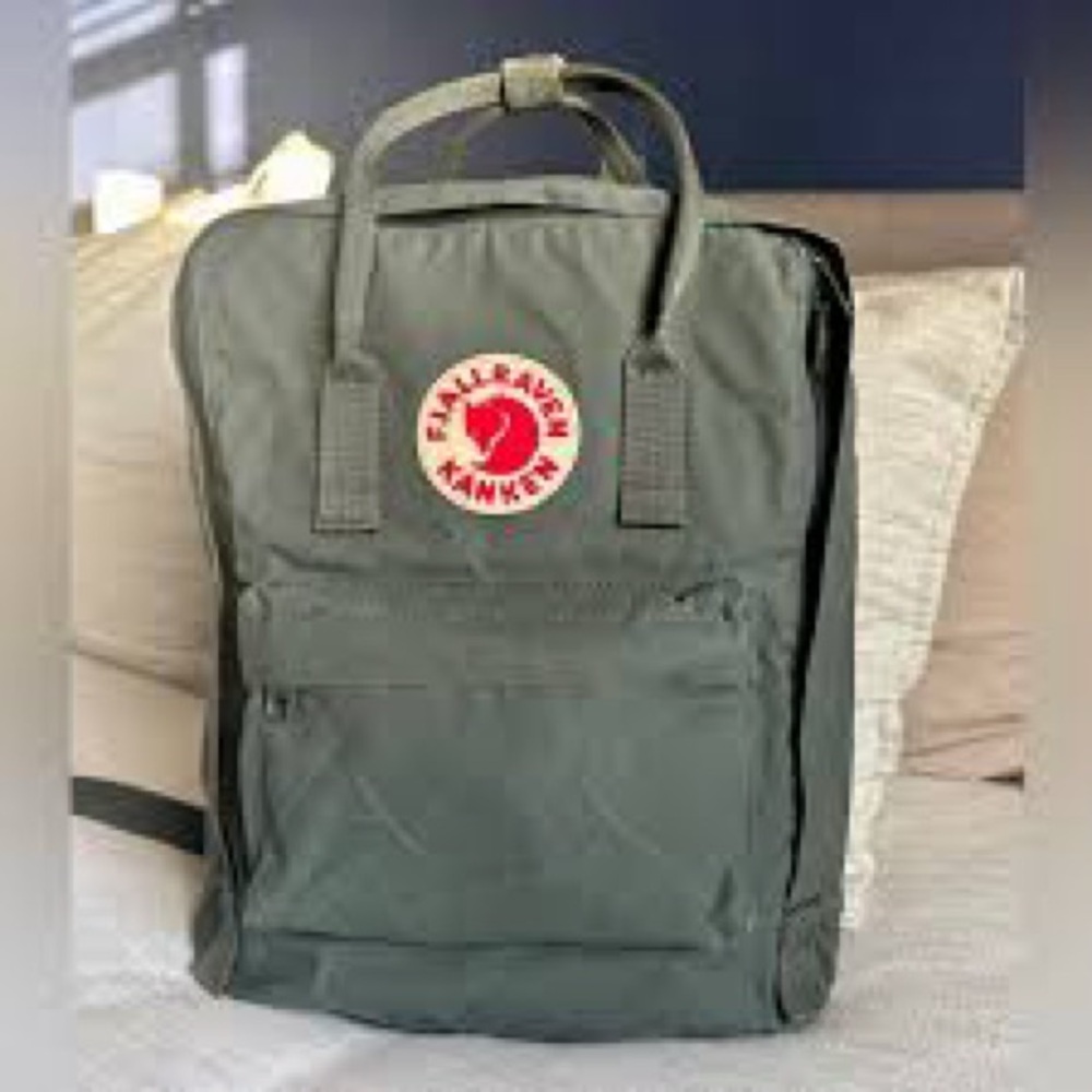 Fjallraven Green Backpack with Durable Fabric and Boxy Shape